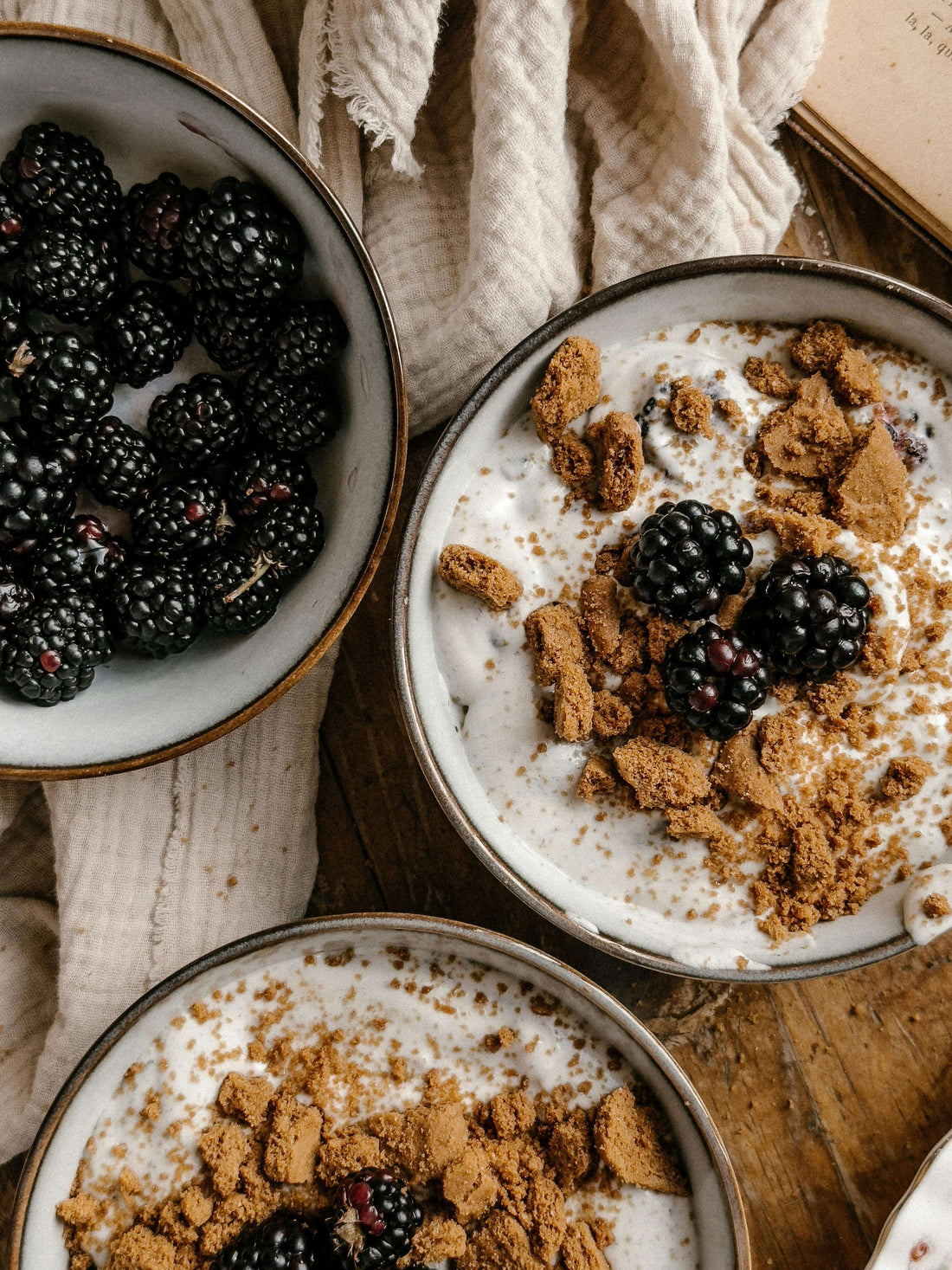 Greek Goat’s Kefir Breakfast Bowl with Granola and Elderberries